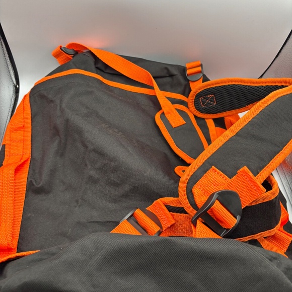 Vintage Harley Davidson Motorcycles Large Orange and Black Duffel Travel Bag - Picture 3 of 9